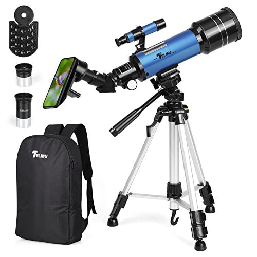 70Mm Aperture HUWAI Telescope for Beginners Telescopes for Adults Fully Multi-Coated Optics Astronomy Refractor Telescope Portable Travel Scope with Tripod 
